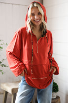 And The Why Plus Size Bold Moves Leopard Zip Pocketed Pullover 3X