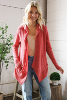 And The Why Thermal Draping Open Hoodie
