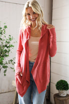 And The Why Thermal Draping Open Hoodie