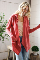 And The Why Thermal Draping Open Hoodie