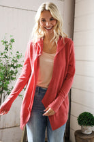And The Why Thermal Draping Open Hoodie