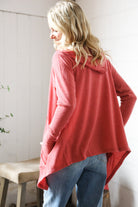 And The Why Thermal Draping Open Hoodie