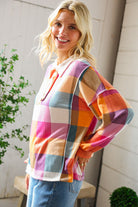 Haptics Multi Color Patchwork Collared Reverse Seem Placket