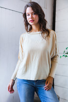 Meet You at the Bookstore Cream Ribbed Long Sleeve