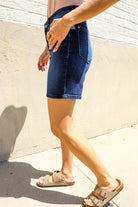 Judy Blue Dark Wash High Rise Tummy Control Shorts