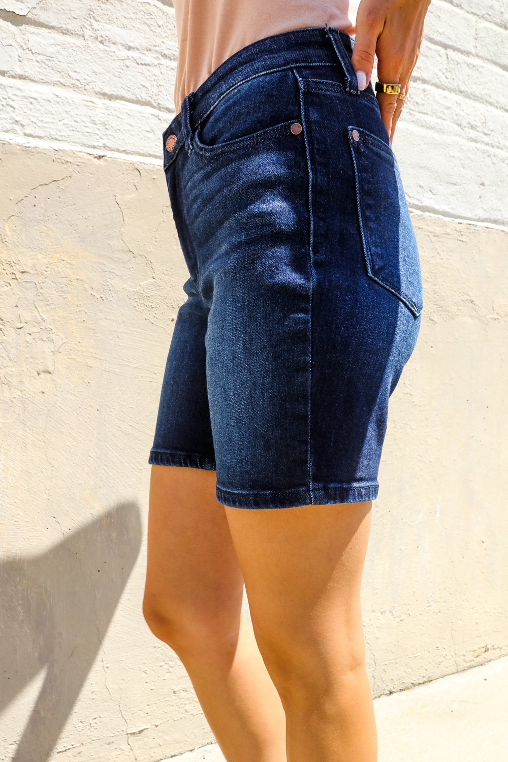 Judy Blue Dark Wash High Rise Tummy Control Shorts