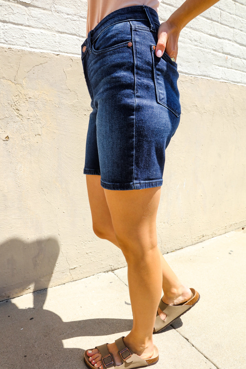 Judy Blue Dark Wash High Rise Tummy Control Shorts
