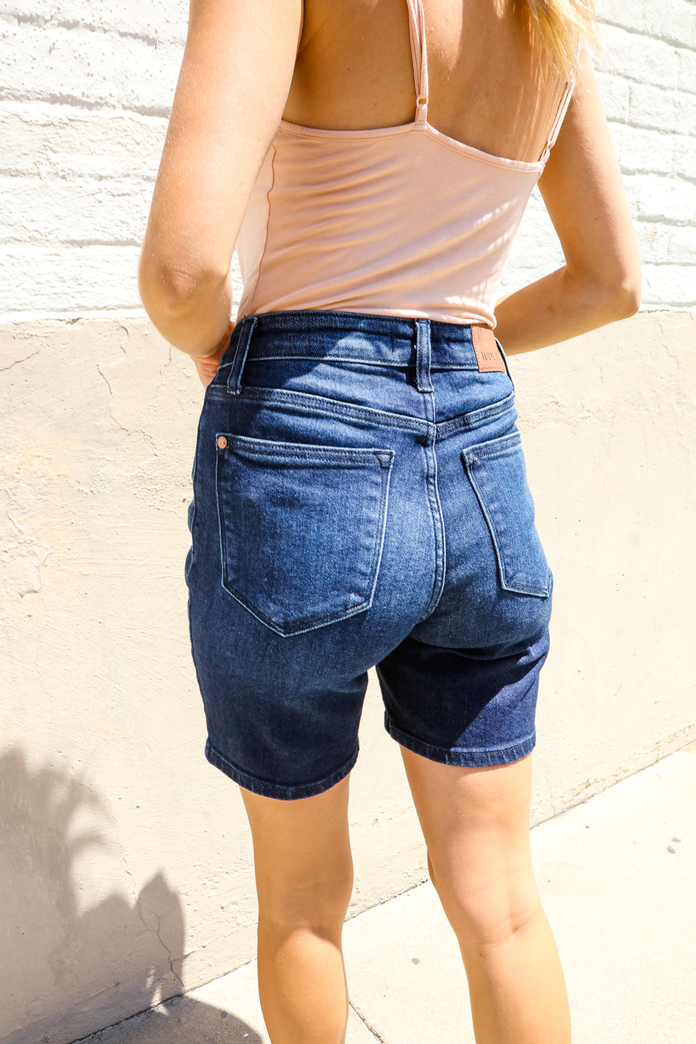 Judy Blue Dark Wash High Rise Tummy Control Shorts