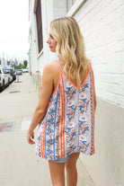 Haptics Coral Ruffle V Neck Floral Print Sleeveless Top