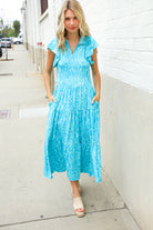 Haptics Boho Print Flutter Sleeve Fit & Flare Dress