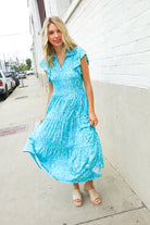 Haptics Boho Print Flutter Sleeve Fit & Flare Dress