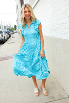 Haptics Boho Print Flutter Sleeve Fit & Flare Dress
