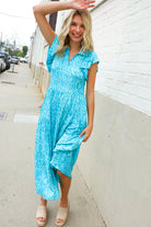 Haptics Boho Print Flutter Sleeve Fit & Flare Dress