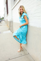 Haptics Boho Print Flutter Sleeve Fit & Flare Dress