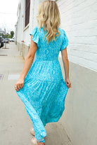 Haptics Boho Print Flutter Sleeve Fit & Flare Dress