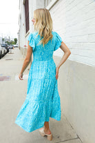 Haptics Boho Print Flutter Sleeve Fit & Flare Dress