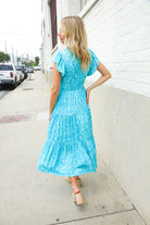 Haptics Boho Print Flutter Sleeve Fit & Flare Dress