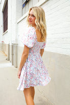Kori America Cream Floral Print Sweetheart Neck Fit & Flare Dress