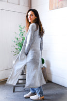 And The Why Grey Open Duster Cardigan