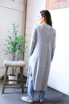 And The Why Grey Open Duster Cardigan