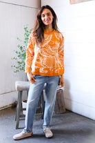 And The Why Spice at Sunrise Orange Cozy Knit Pullover