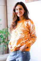 And The Why Spice at Sunrise Orange Cozy Knit Pullover