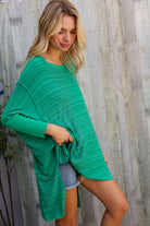 First Love Green Hi Low Pullover Shirts & Tops