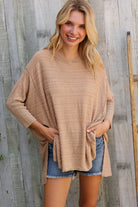 First Love Taupe Hi Low Pullover Large
