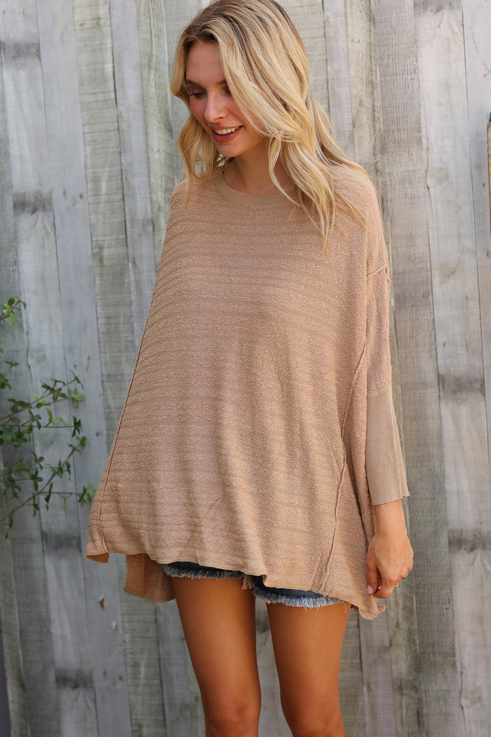 First Love Taupe Hi Low Pullover