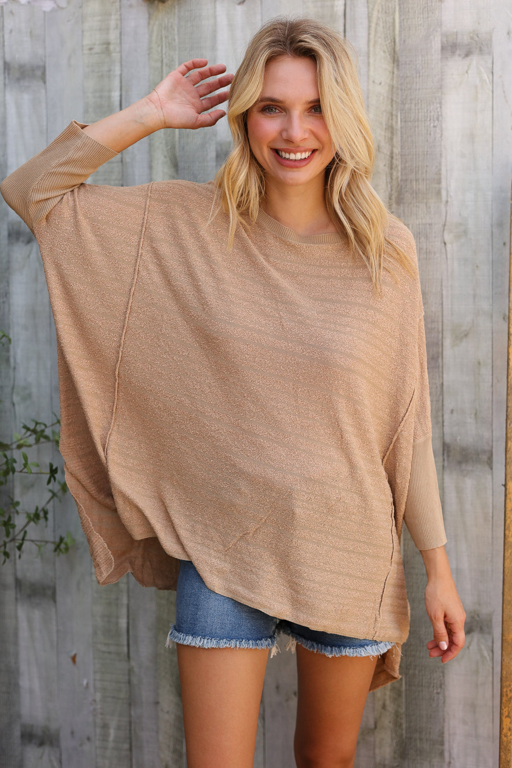 First Love Taupe Hi Low Pullover