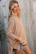 First Love Taupe Hi Low Pullover