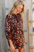 First Love Abstract Sunset Button Down Blouse