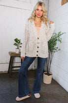 Haptics Cozy in Confetti Pocketed Button Cardigan