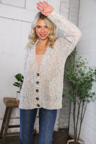 Haptics Cozy in Confetti Pocketed Button Cardigan