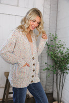 Haptics Cozy in Confetti Pocketed Button Cardigan