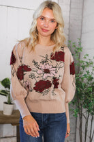 Haptics Scarlet Petals Bubble Sleeve Sweater