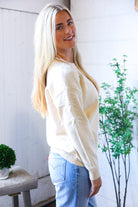And The Why Mellow Musings Taupe Embroidered Sweater