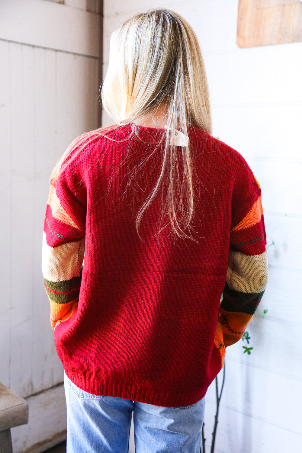 And The Why Harvest Hues Multi Stripe Sweater
