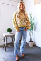 And The Why Yellow Multi Chenille Pullover