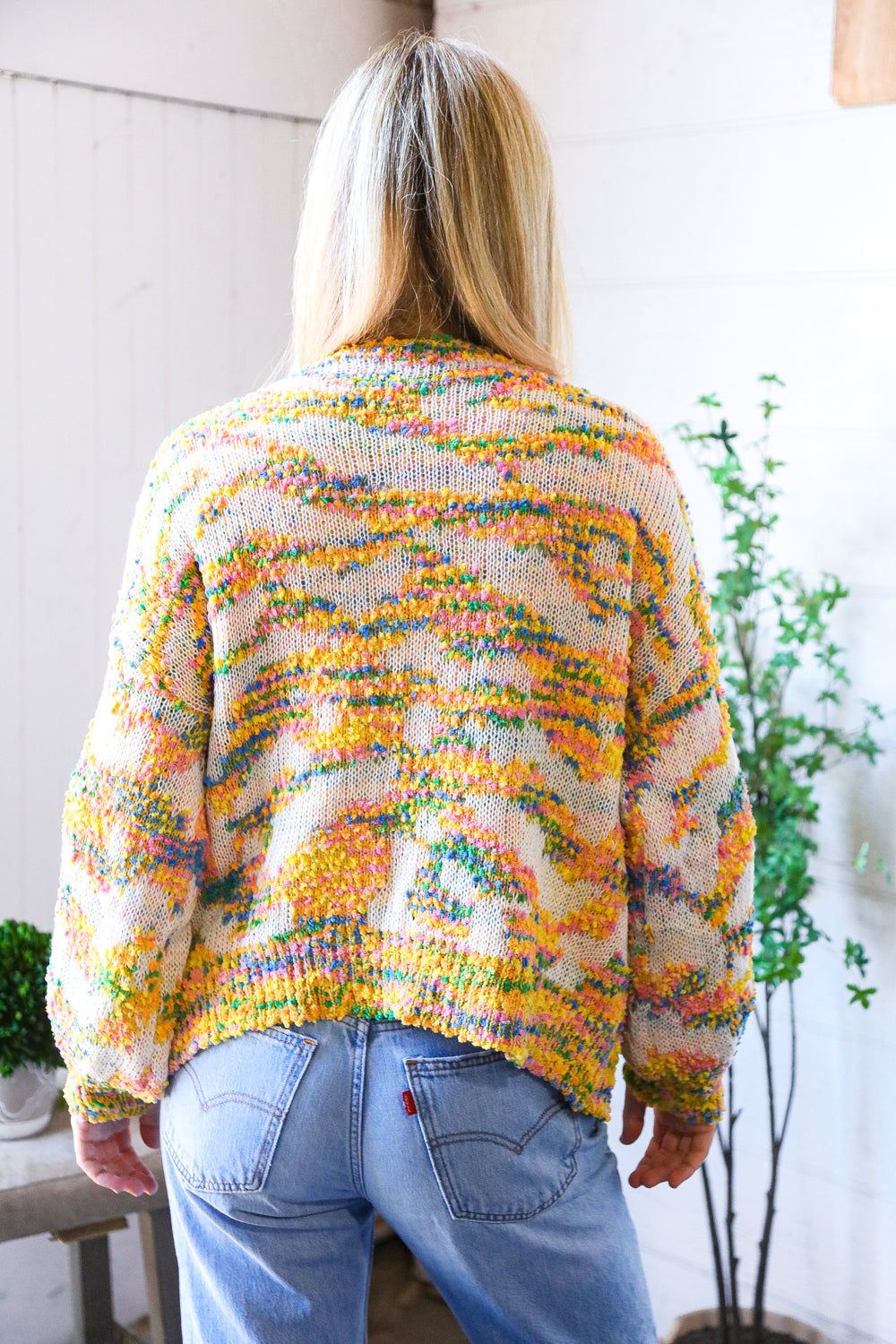And The Why Yellow Multi Chenille Pullover