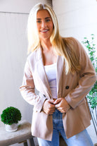 First Love Beige Double Button Blazer