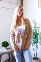 First Love Beige Double Button Blazer