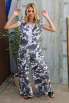 Haptics Loose Fit Camouflage French Terry Jumpsuit with Side Pockets