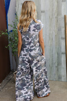 Haptics Loose Fit Camouflage French Terry Jumpsuit with Side Pockets