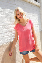 First Love Coral Relaxed Fit Jacquard Knitted Top
