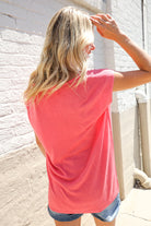 First Love Coral Relaxed Fit Jacquard Knitted Top