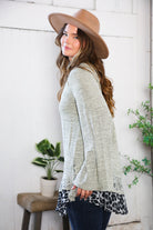 And The Why Lace Leopard Trim Sweater