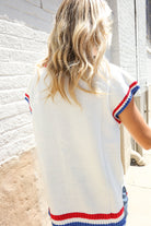 Haptics Red/White & Blue USA Embroidery Dolman Top