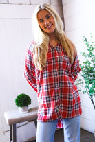 And The Why Relaxed Fit Red Multi Flannel Button-Up