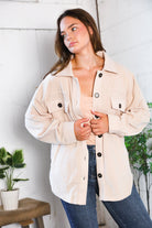 First Love Oversized Taupe Shacket